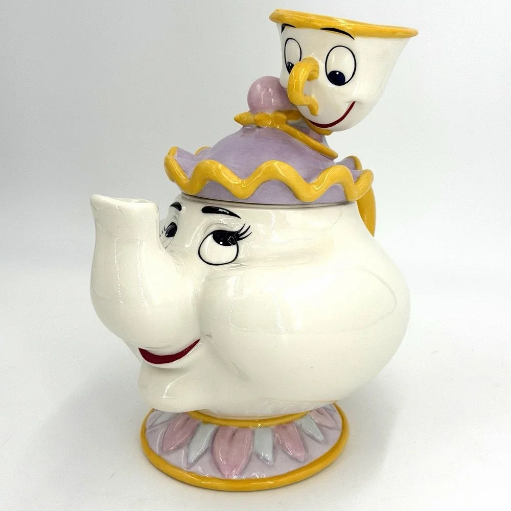 Disney Beauty and the Beast Mrs. Potts & Chip Cookie Jar Never Used Rare!